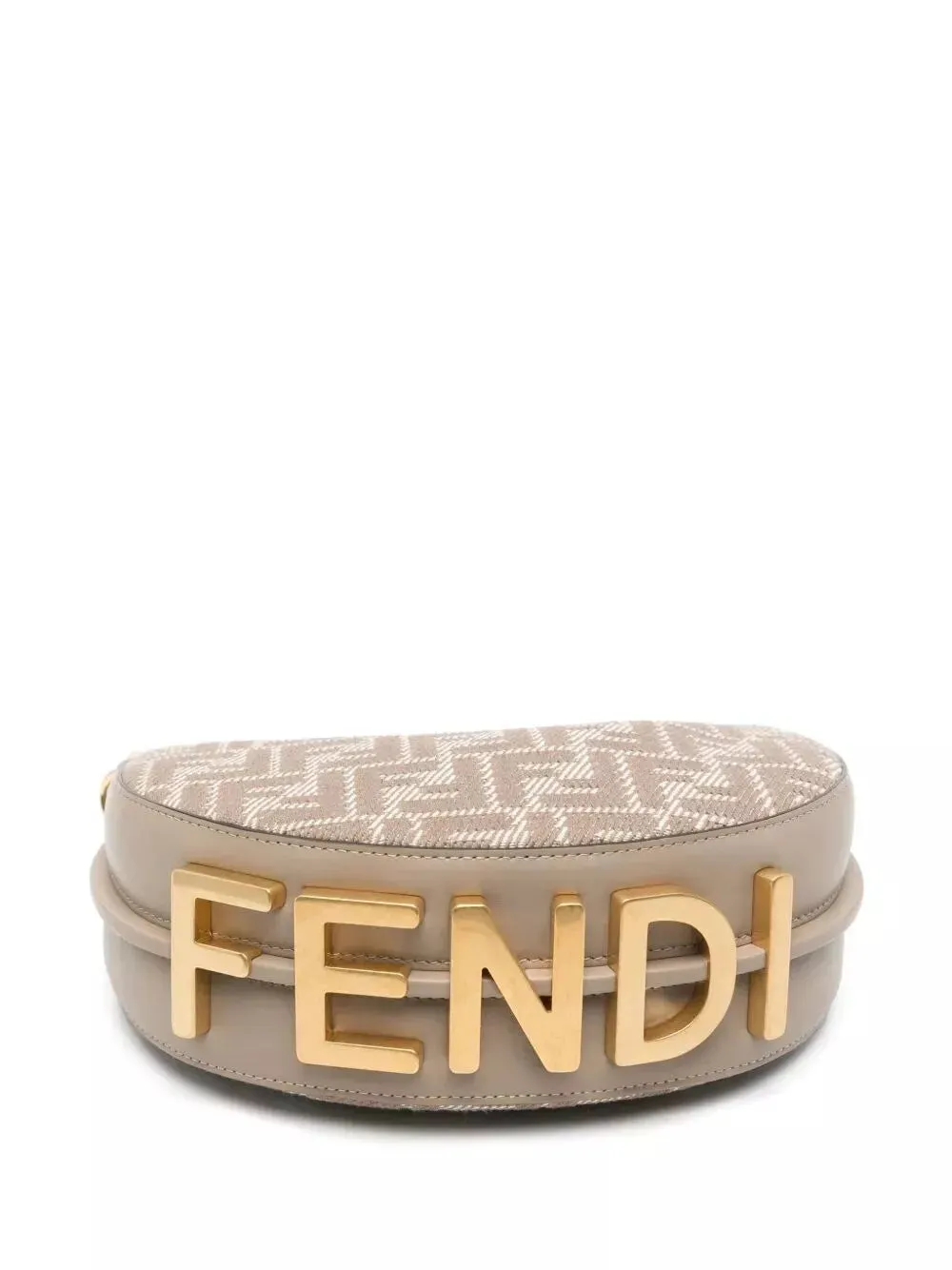 denim-effect ff jacquard fendigraphy mini bag