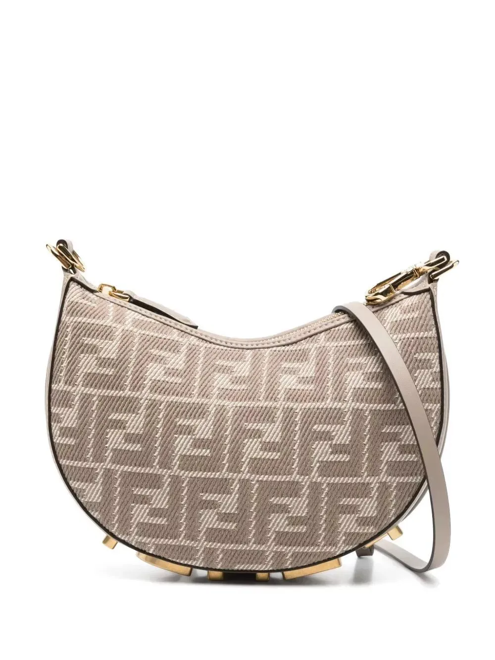 denim-effect ff jacquard fendigraphy mini bag