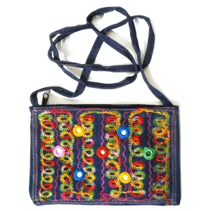 Denim Purse with Embroidery - Multi