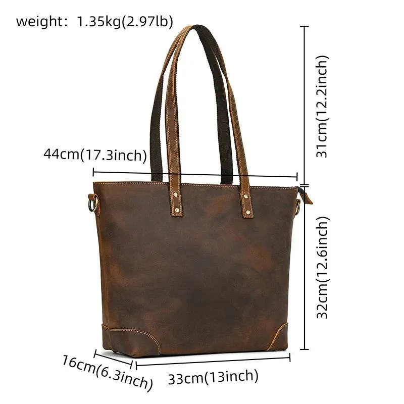 Designer Leather Handbag Women Fashion Work Totes Cowhide