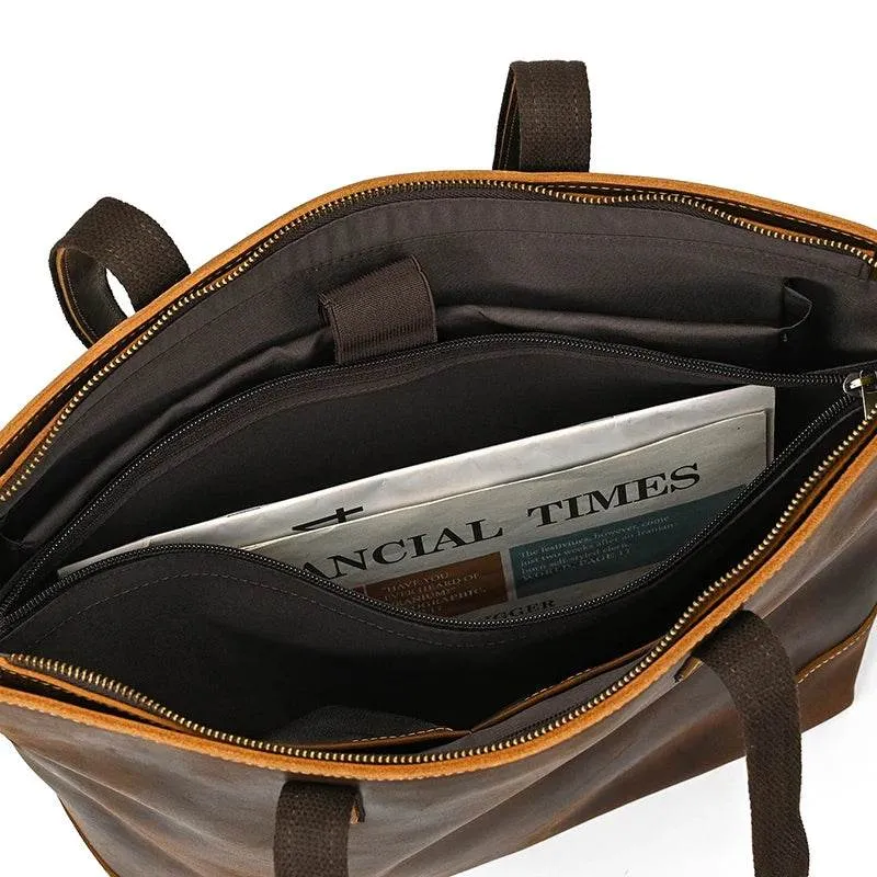 Designer Leather Handbag Women Fashion Work Totes Cowhide