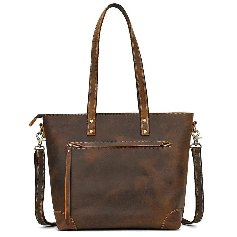 Designer Leather Handbag Women Fashion Work Totes Cowhide
