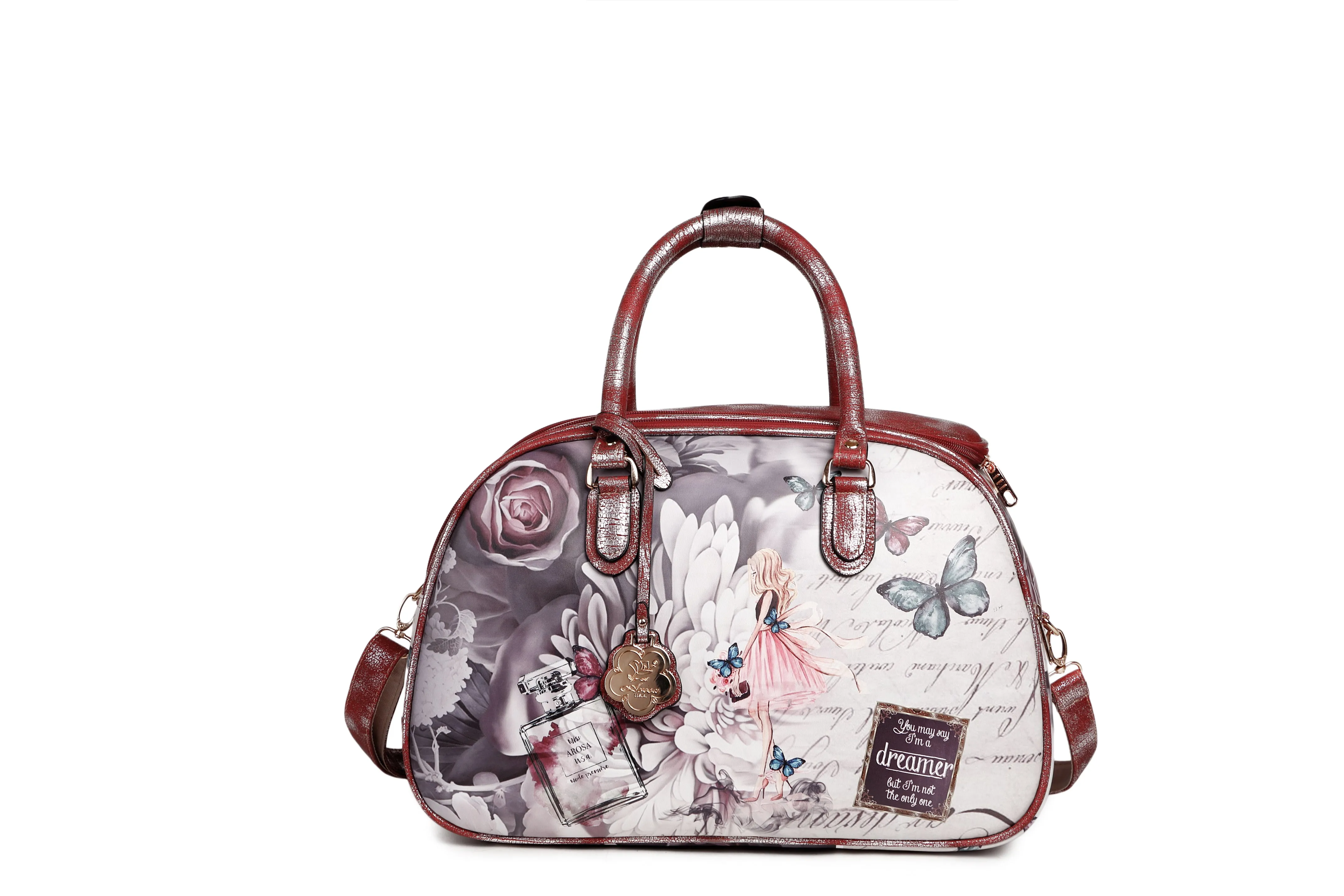 Dreamerz 3PC Set | Vintage Matching Duffel Set with Clutch Purse [BFD6988-6977-WA]