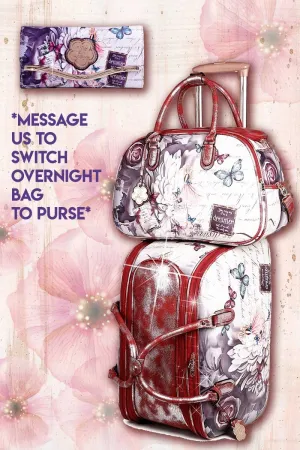 Dreamerz 3PC Set | Vintage Matching Duffel Set with Clutch Purse [BFD6988-6977-WA]