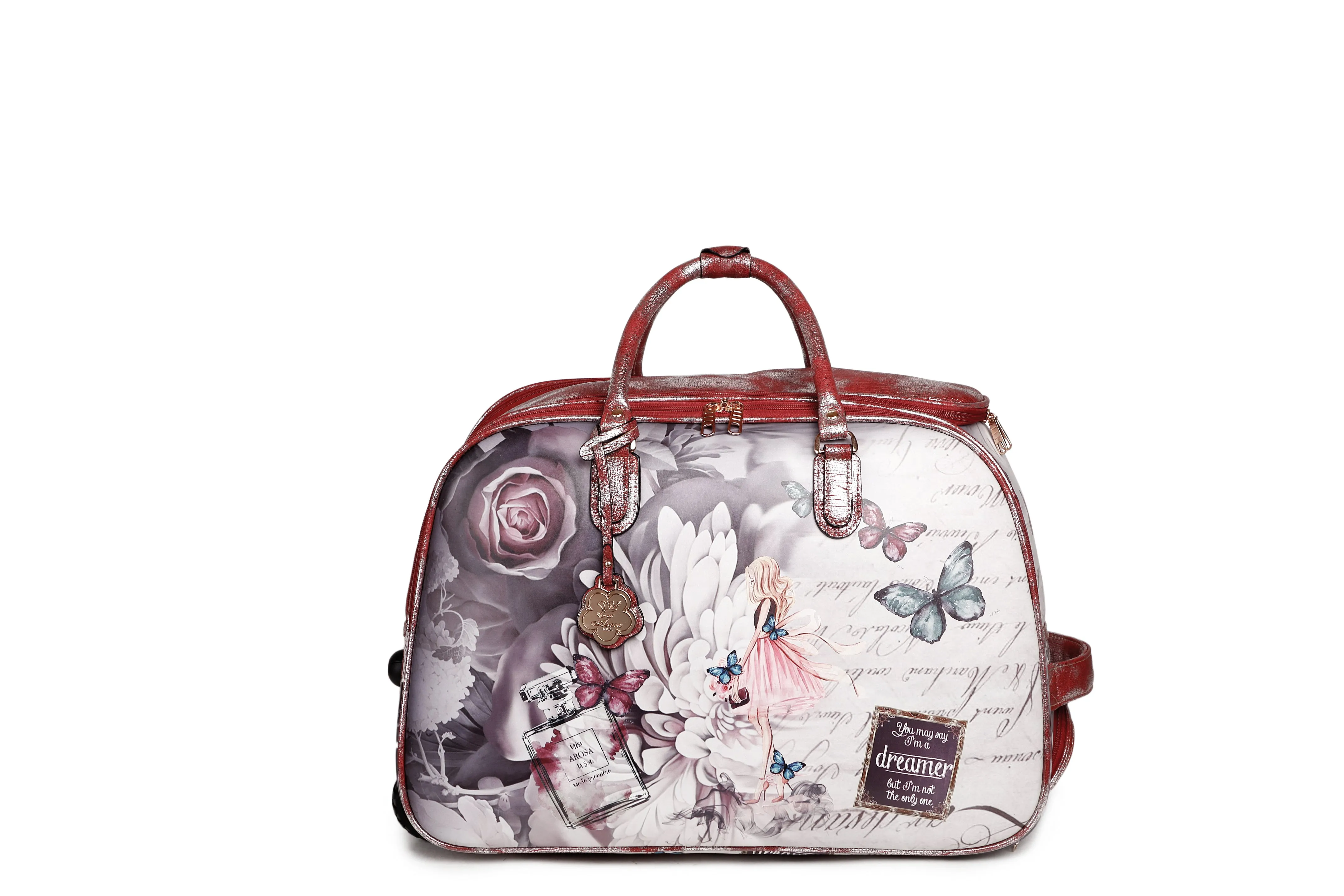 Dreamerz 3PC Set | Vintage Matching Duffel Set with Clutch Purse [BFD6988-6977-WA]