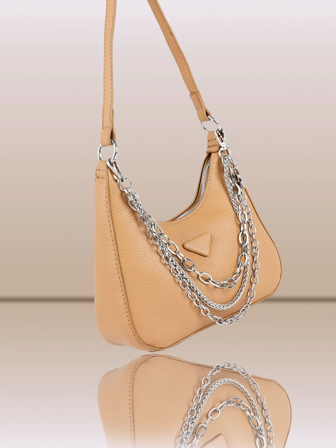 DressBerry Textured Hobo Bag with Stylised Handles