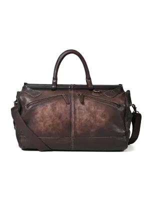Drifter: Real Leather Brown Duffle Bag by Art N Vintage