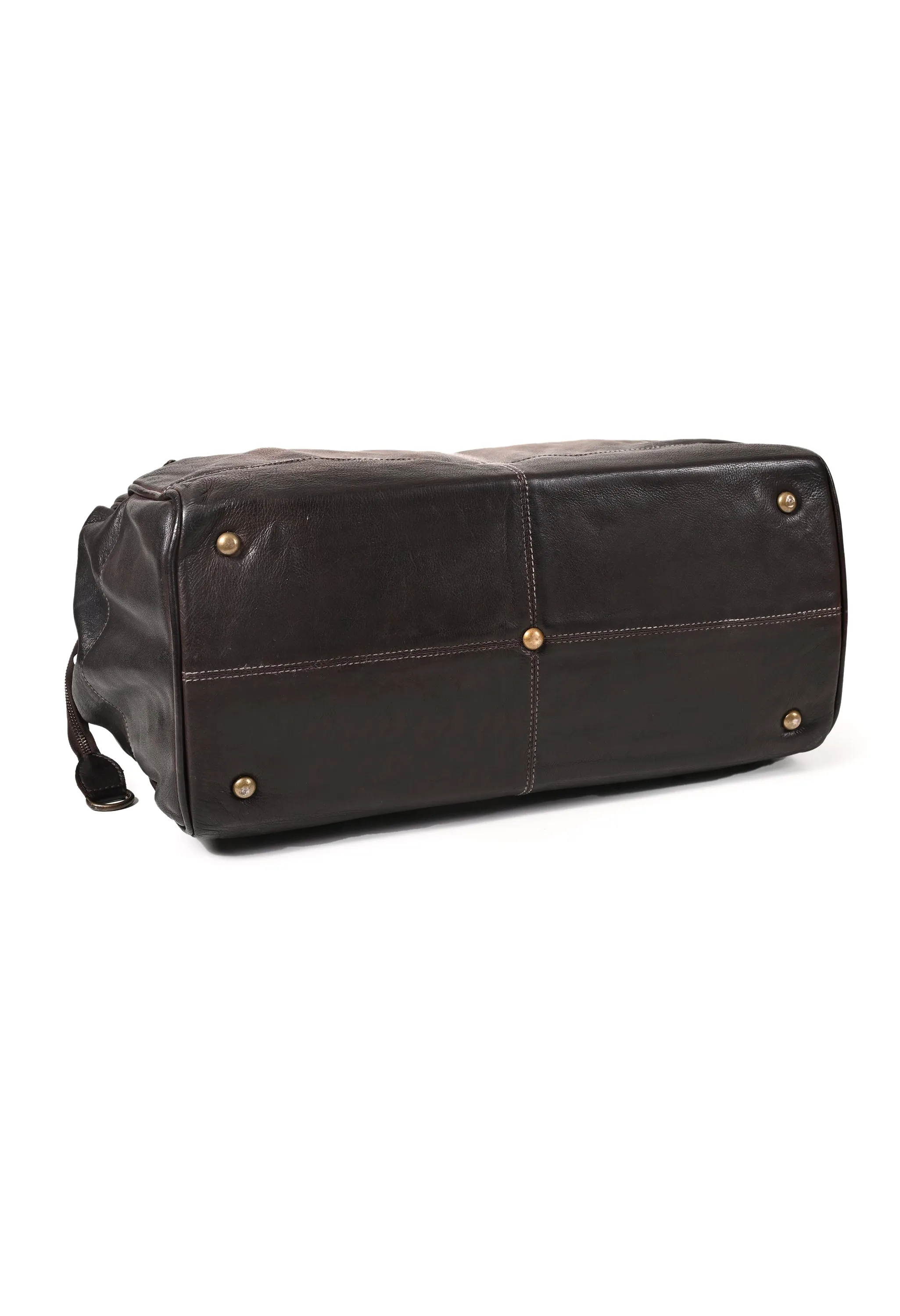 Drifter: Real Leather Brown Duffle Bag by Art N Vintage