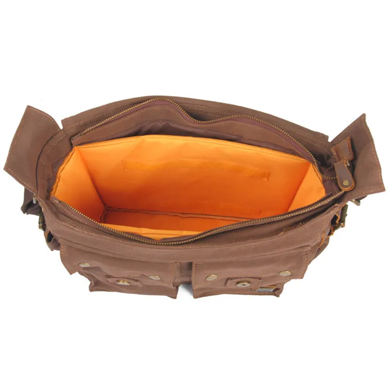 DSLR Camera Bag Canvas With Leather Messenger Bag Camera Shoulder Bag Satchel Bag MC2138