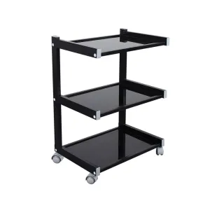 E rolling trolley cart with one drawer Black