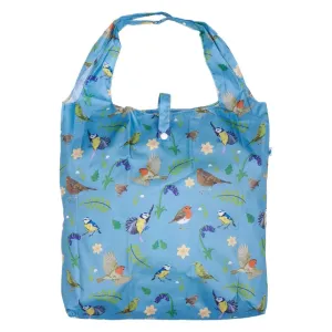 Eco Chic Lightweight Foldable Reusable Shopping Bag- Blue  RSPB Birds