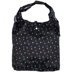 Eco Chic Lightweight Foldable Reusable Shopping Bag- Navy Yachts