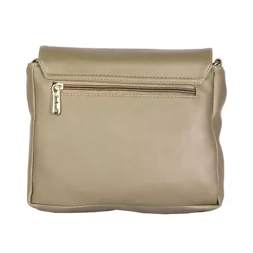 Elegant PU Leather Sling Bag – Classic & Versatile (Beige)