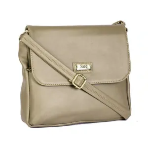 Elegant PU Leather Sling Bag – Classic & Versatile (Beige)