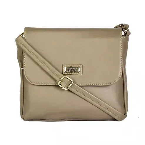 Elegant PU Leather Sling Bag – Classic & Versatile (Beige)