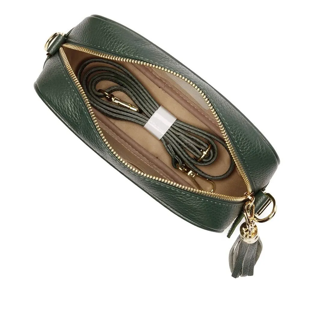 Elie Beaumont Bottle Green Leather Bag