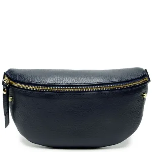 Elie Beaumont Navy Leather Sling Bag