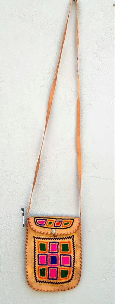 Embroided Leather Sling Bag