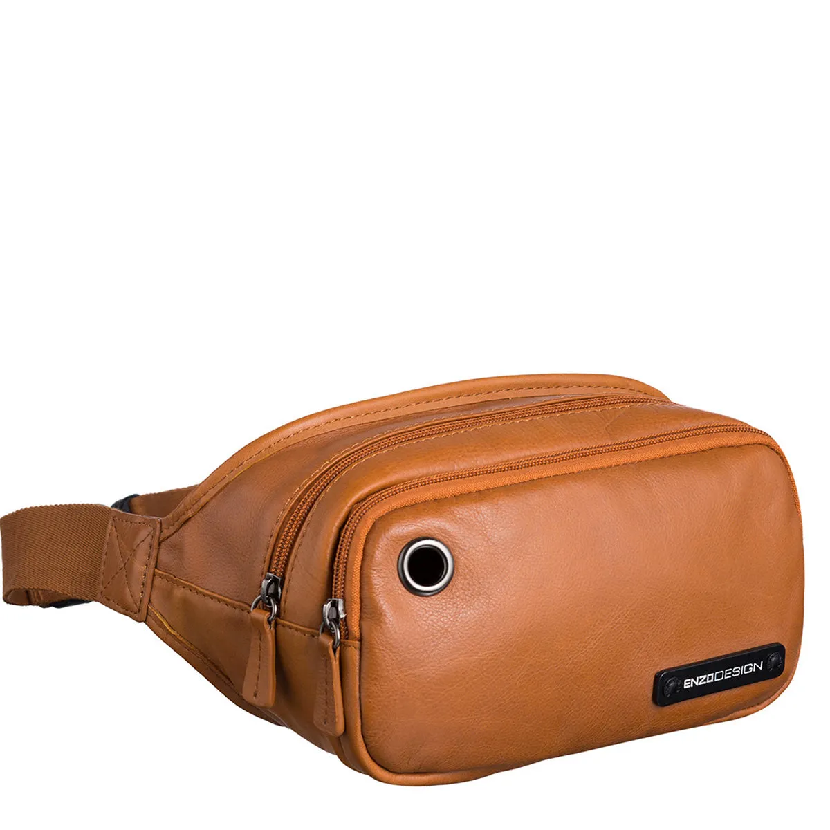 EnzoDesign Cowhide Leather Waist Bag