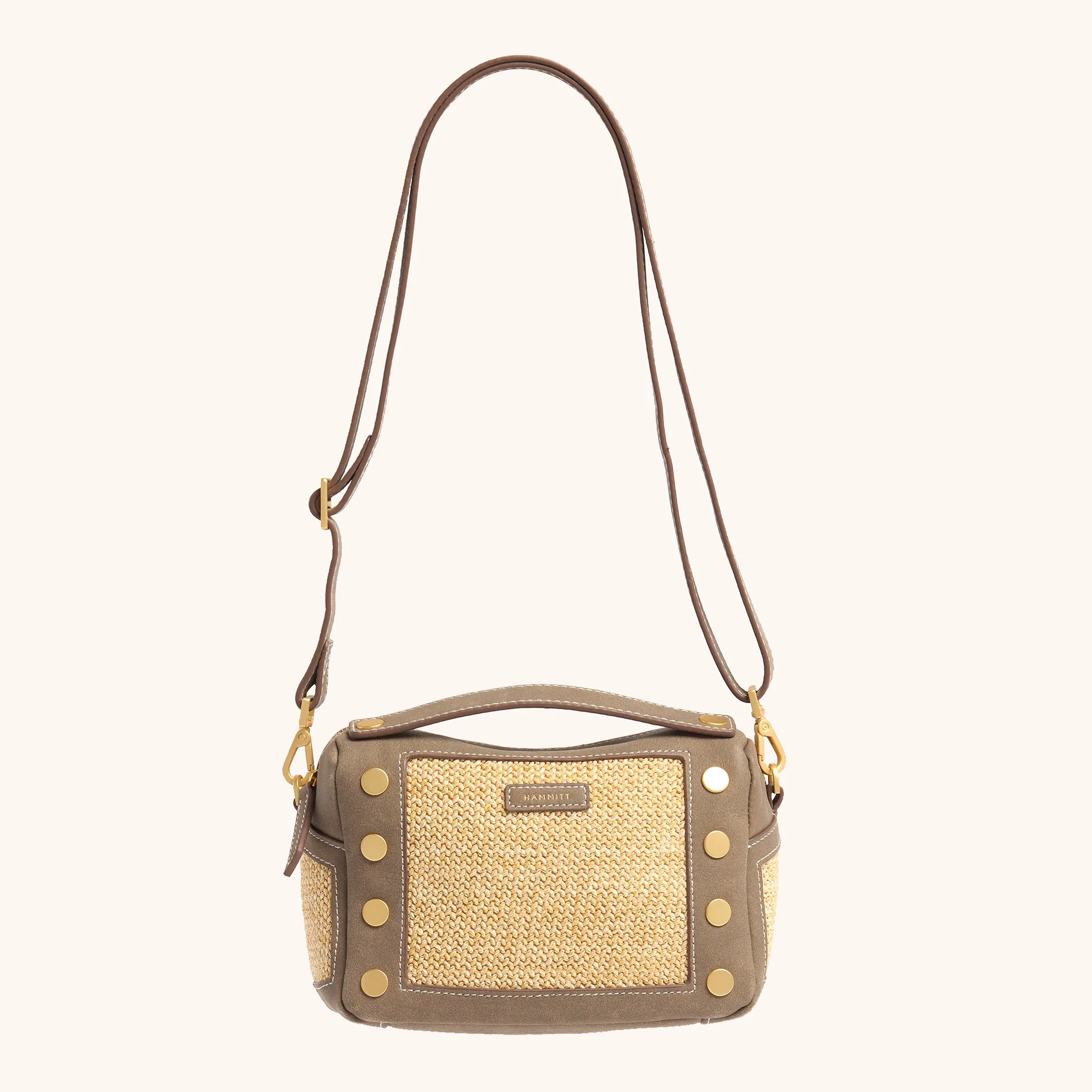 Evan Crossbody | Pewter Raffia/Brushed Gold | Sml