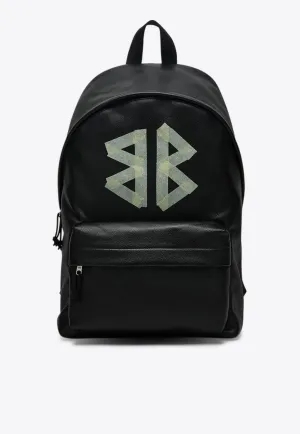 Explorer Tape Type BB Logo Leather Backpack