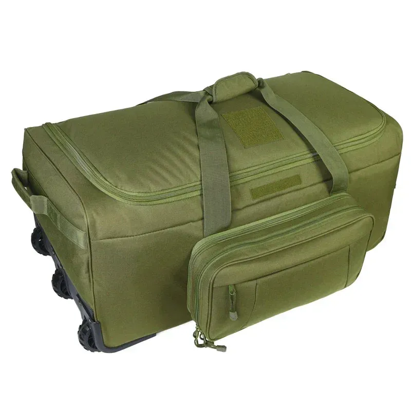 Extra Large Rolling Duffel Bag Military Tactical Wheeled Deployment Trolley Duffel Bag Heavy-Duty Camping Hiking Running Trekkin