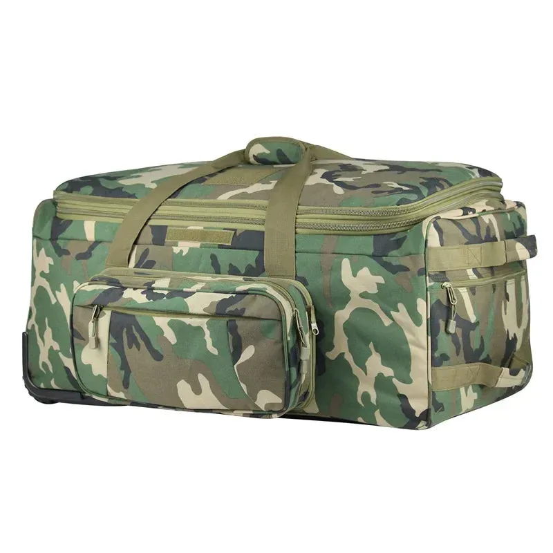 Extra Large Rolling Duffel Bag Military Tactical Wheeled Deployment Trolley Duffel Bag Heavy-Duty Camping Hiking Running Trekkin