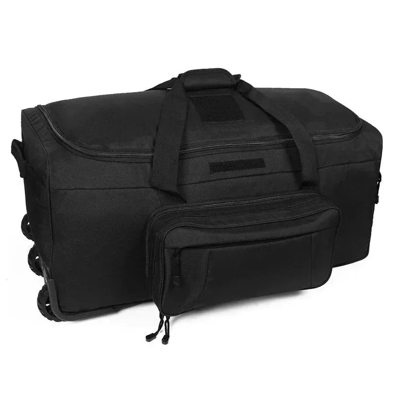 Extra Large Rolling Duffel Bag Military Tactical Wheeled Deployment Trolley Duffel Bag Heavy-Duty Camping Hiking Running Trekkin