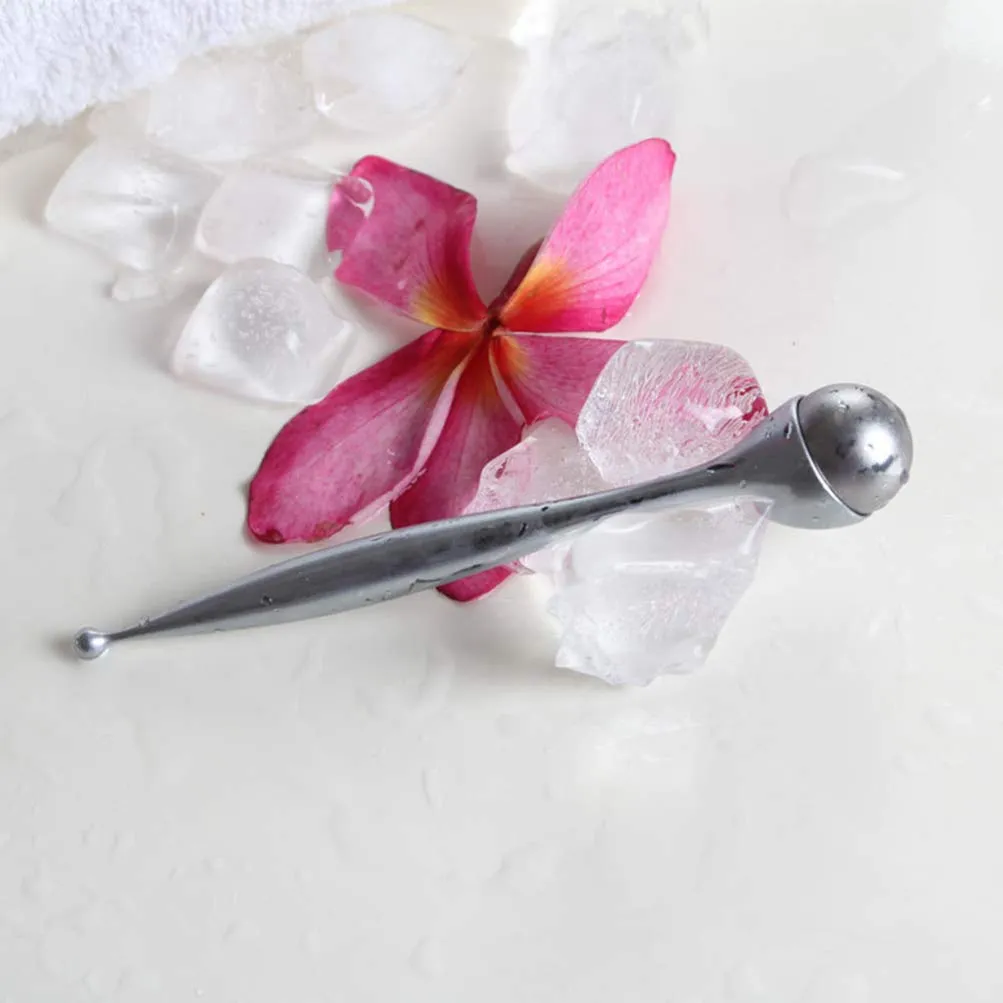 Eye cream applicator cooling metal roller massager