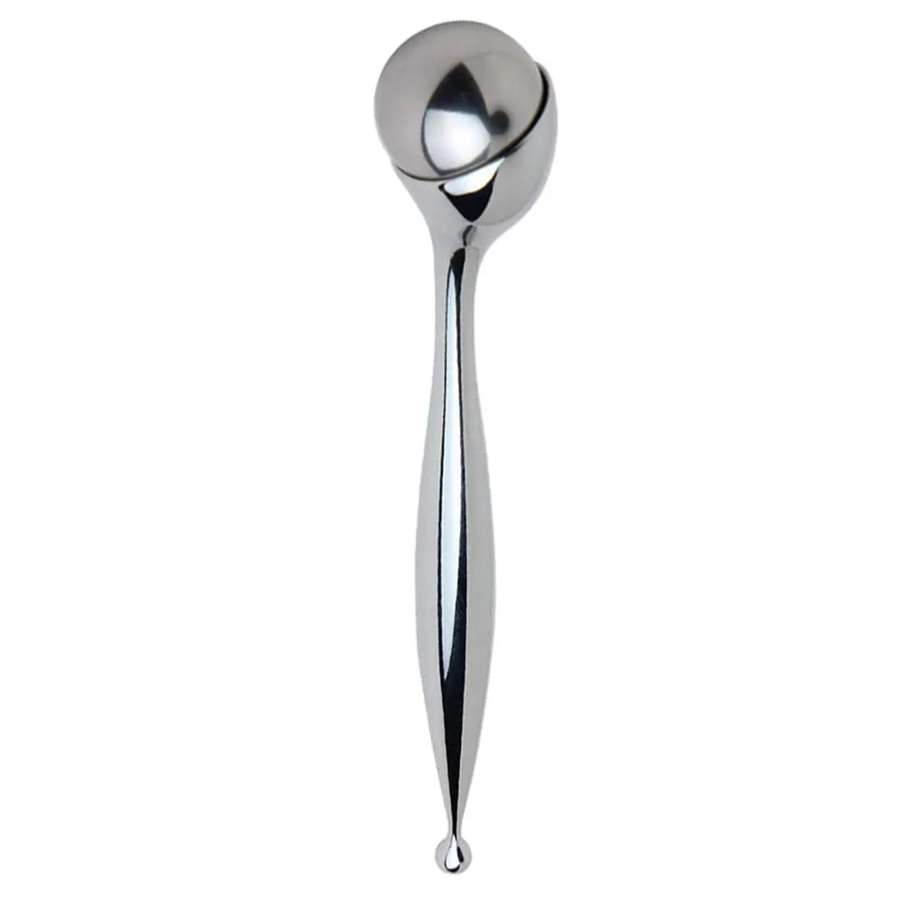 Eye cream applicator cooling metal roller massager