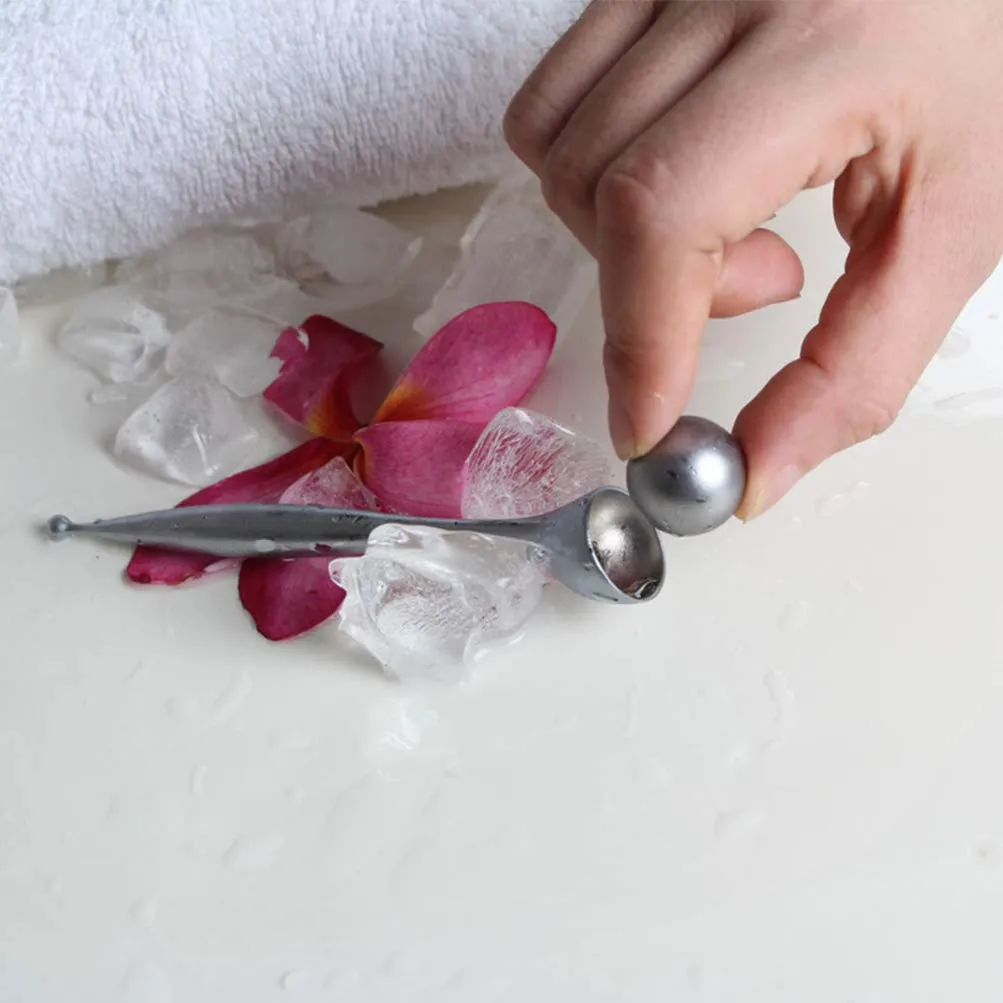Eye cream applicator cooling metal roller massager