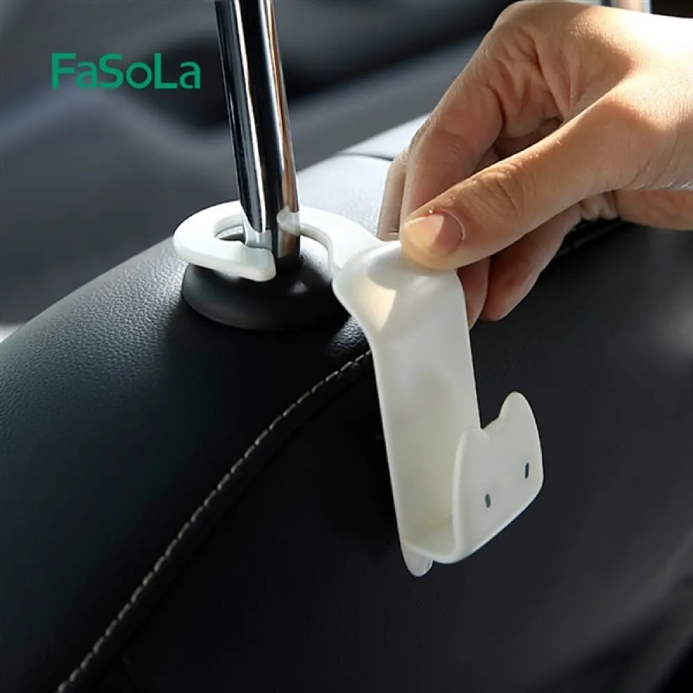 FaSoLa Car Seat Headrest Hooks - White, 9*7.5*3.4cm, Pack of 2