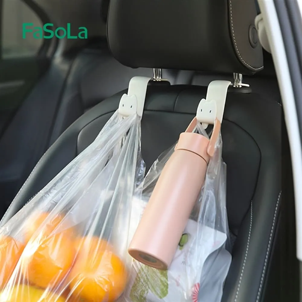 FaSoLa Car Seat Headrest Hooks - White, 9*7.5*3.4cm, Pack of 2