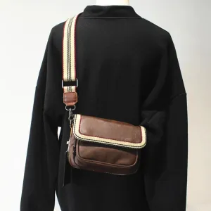 Faux Leather Messenger Bag