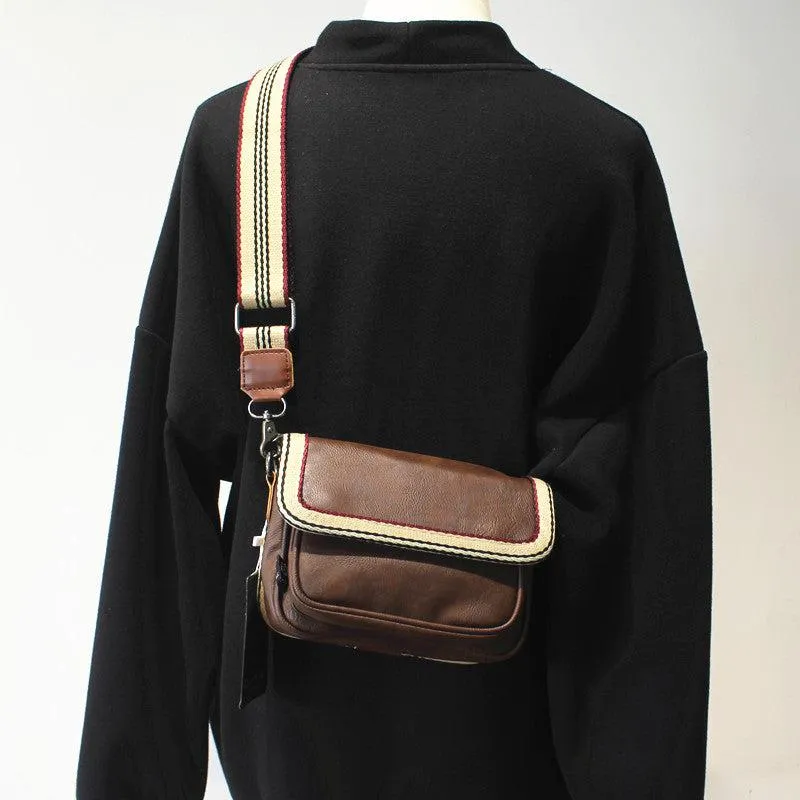 Faux Leather Messenger Bag