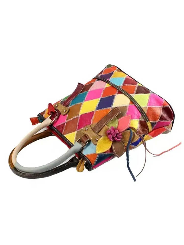 Female Square Color Matching Fashion Handbag