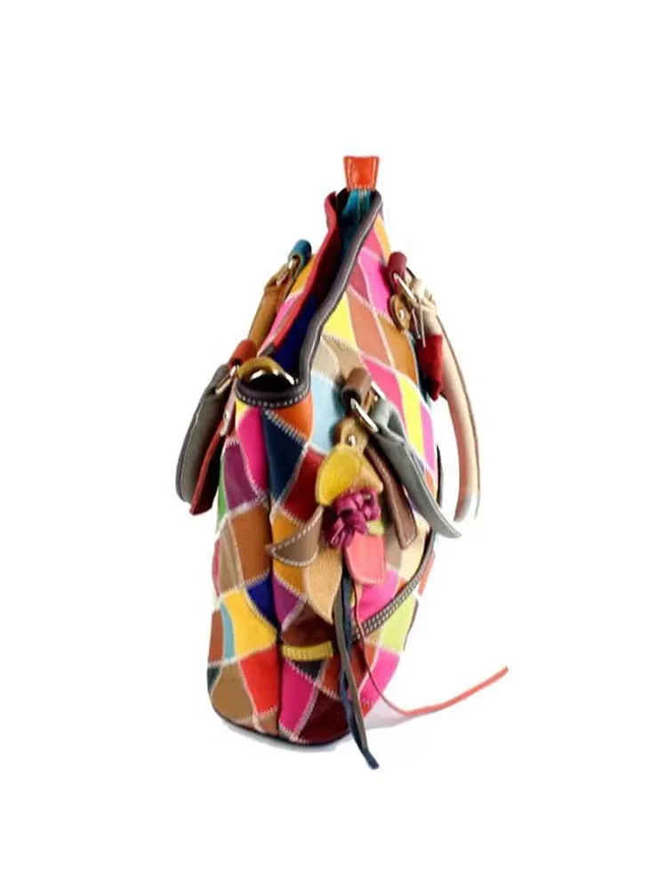 Female Square Color Matching Fashion Handbag