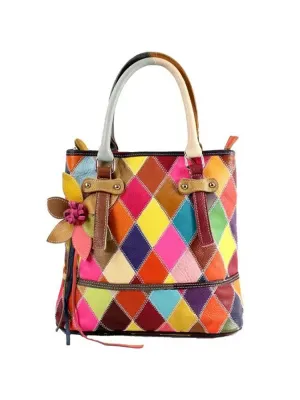 Female Square Color Matching Fashion Handbag