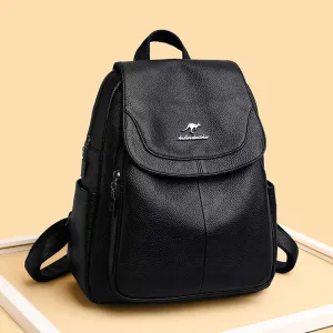Female Versatile Large Capacity Soft Leather Backpacks