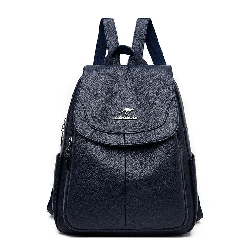 Female Versatile Large Capacity Soft Leather Backpacks