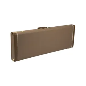 Fender Deluxe Strat/Tele Guitar Case, Brown w/ Gold Plush Interior