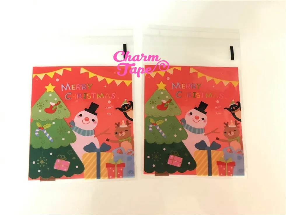 Festive Snowman Gift Bags Cello Self-adhesive Cookie bag - Favors Party bags 20/50 bags CB65