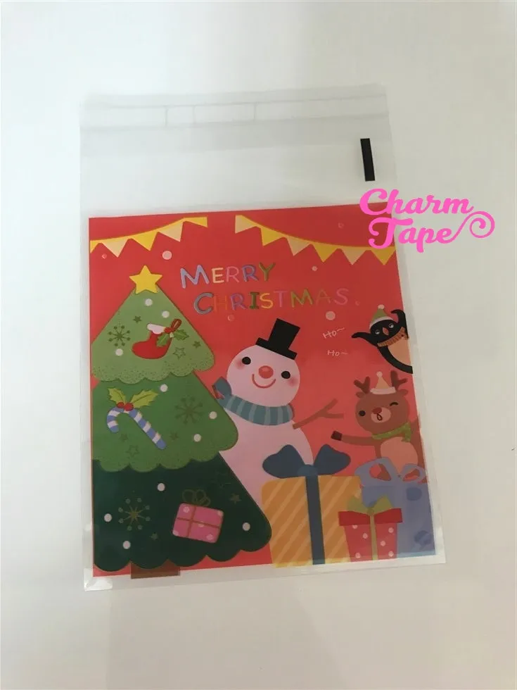 Festive Snowman Gift Bags Cello Self-adhesive Cookie bag - Favors Party bags 20/50 bags CB65