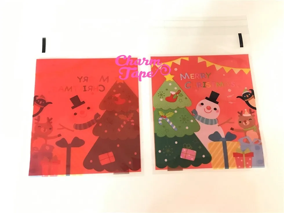 Festive Snowman Gift Bags Cello Self-adhesive Cookie bag - Favors Party bags 20/50 bags CB65