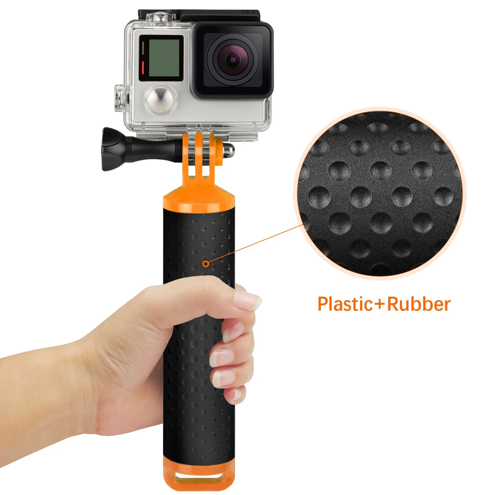 Float Hand Grip Buoyancy Rod Pole Stick Monopod Tripod for Gopro Go Pro Hero gray