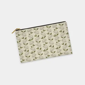 Floral Stripe Personalized Zipper Pouch (on sand)