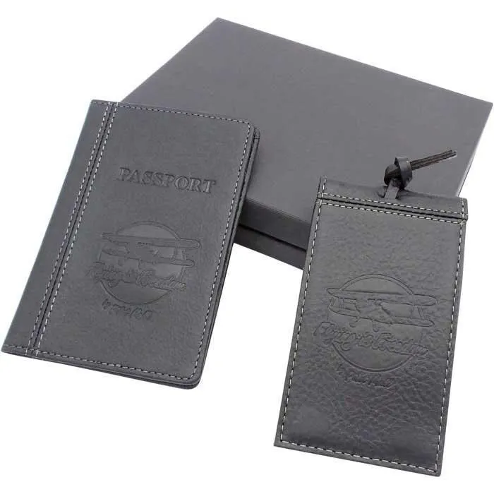 Flying is Freedom Passport & Magnetic Luggage Tag Gift Set