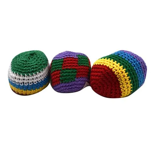 Foot Bag Toy -  Multi Colored Hackeysacks (24 Count Display)