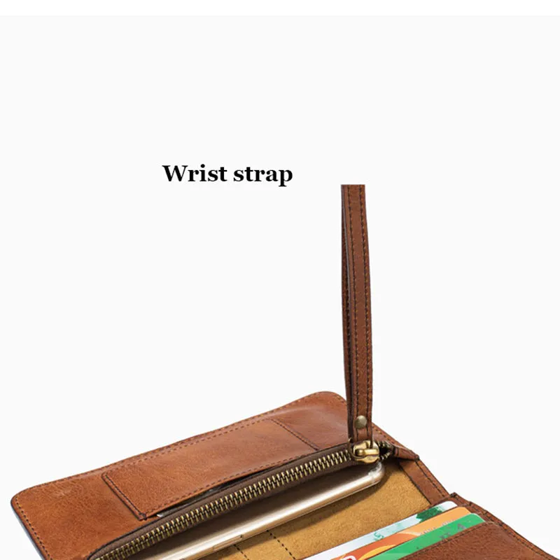 Full Grain Leather Wallet Handmade Long Wallet Card Holder Wallet