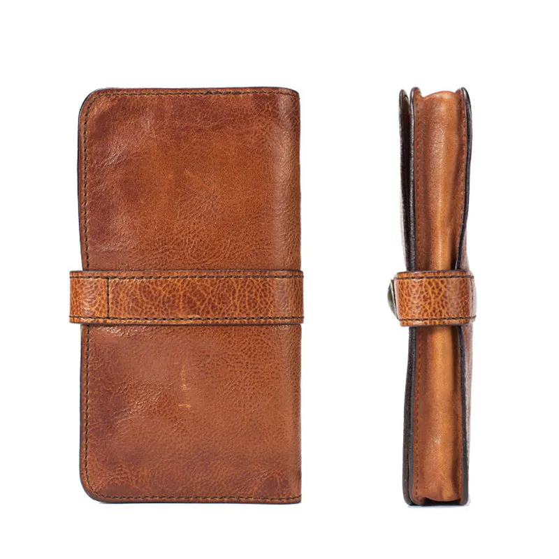 Full Grain Leather Wallet Handmade Long Wallet Card Holder Wallet